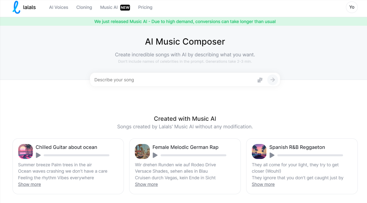 AI Music Composer of Lalals